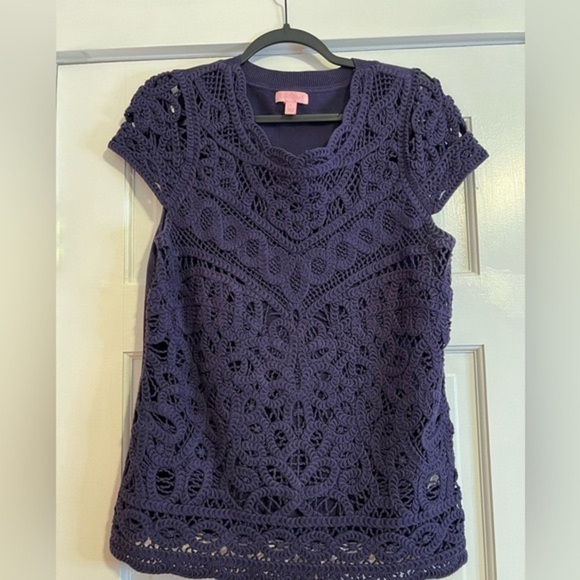 LILLY PULITZER • JAMIE BATTENBURG • CROCHET TOP - Picture 4 of 7